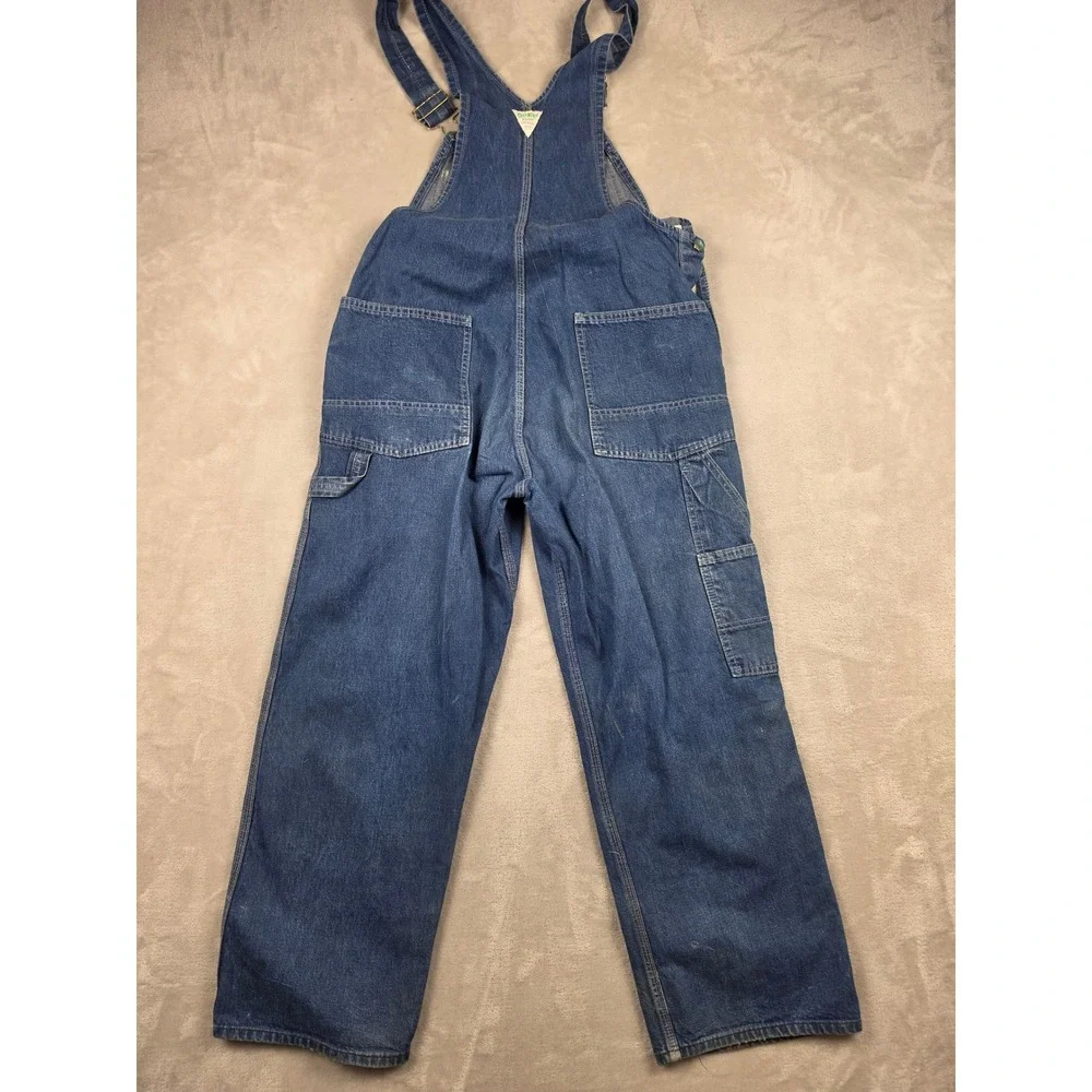 Vintage OshKosh B'gosh Bib Overalls Men 34x28 Blue Vestbak Denim USA Union Made